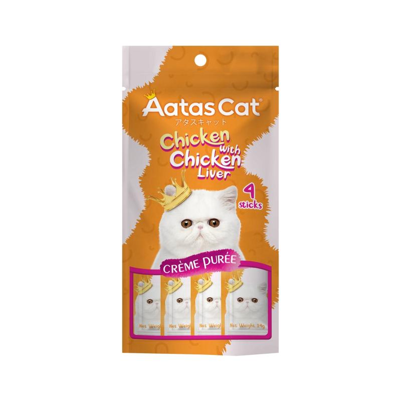 Aatas Cat Crme Pure Chicken with Chicken Liver Liquid Cat Treats
