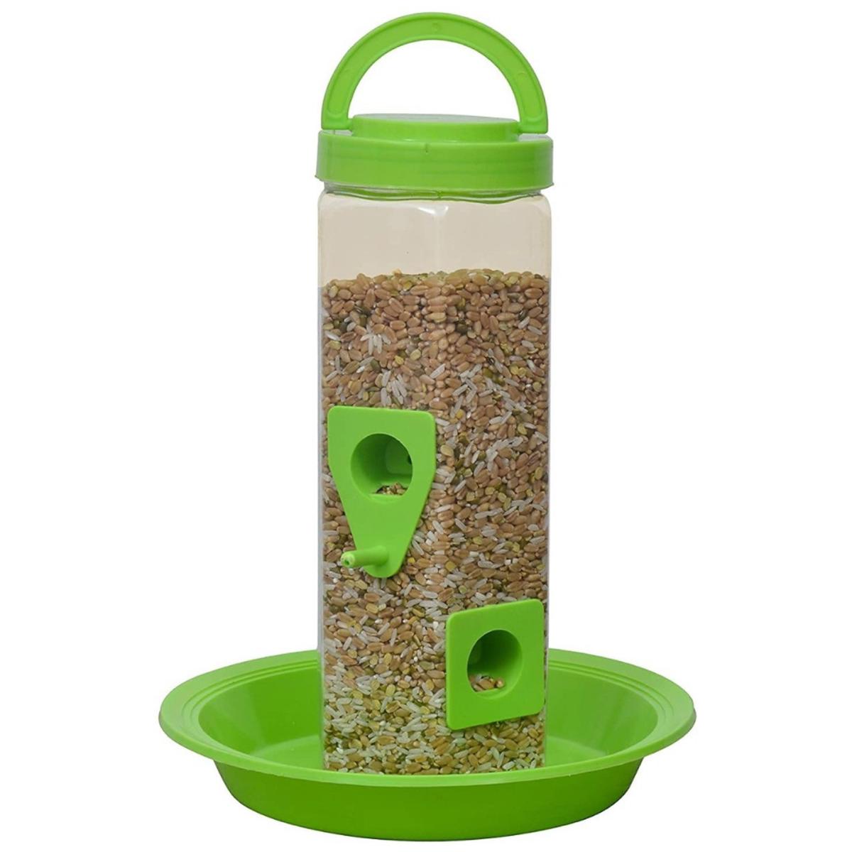 Chullbull Balcony Grill Food Feeder for Birds (Green)