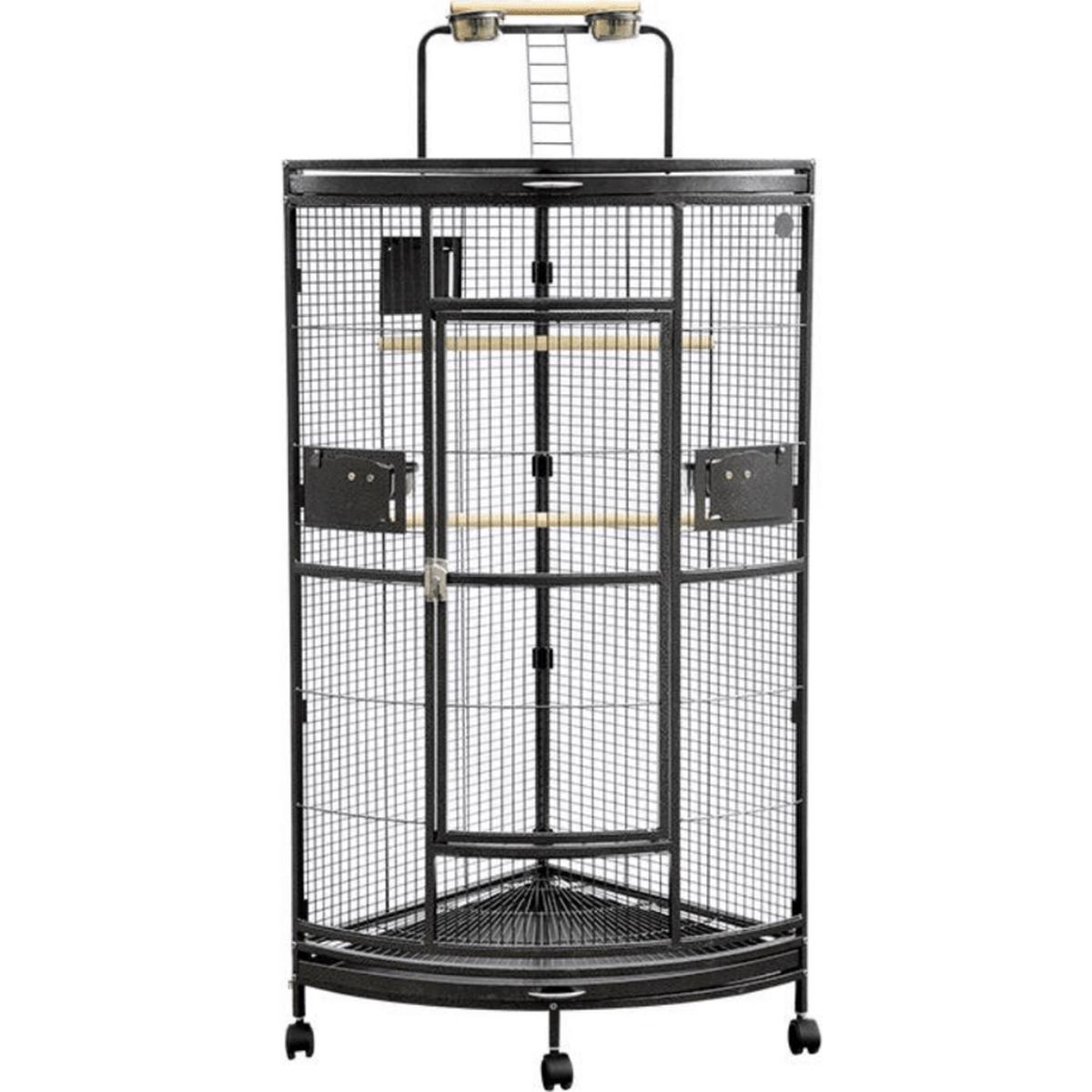 Corner Parrot Cage 62x62x178cm