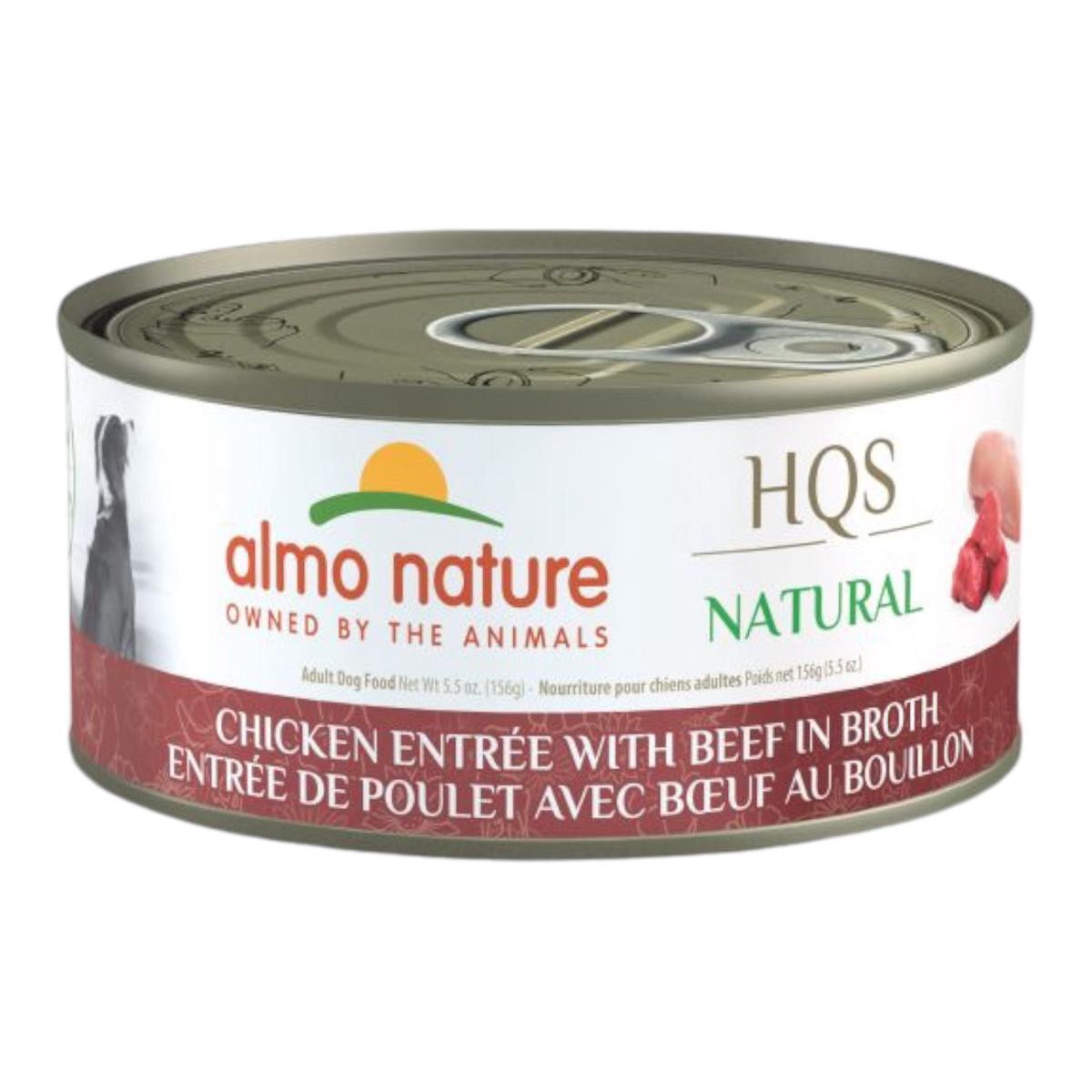 Almo Nature HQS Natural Entre Dog Food - Chicken With Beef In Broth 156g