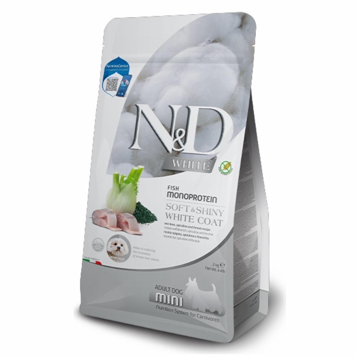 Farmina N&D White Coat Sea Bass, Fennel & Kelp Mini Dog Food 2kg