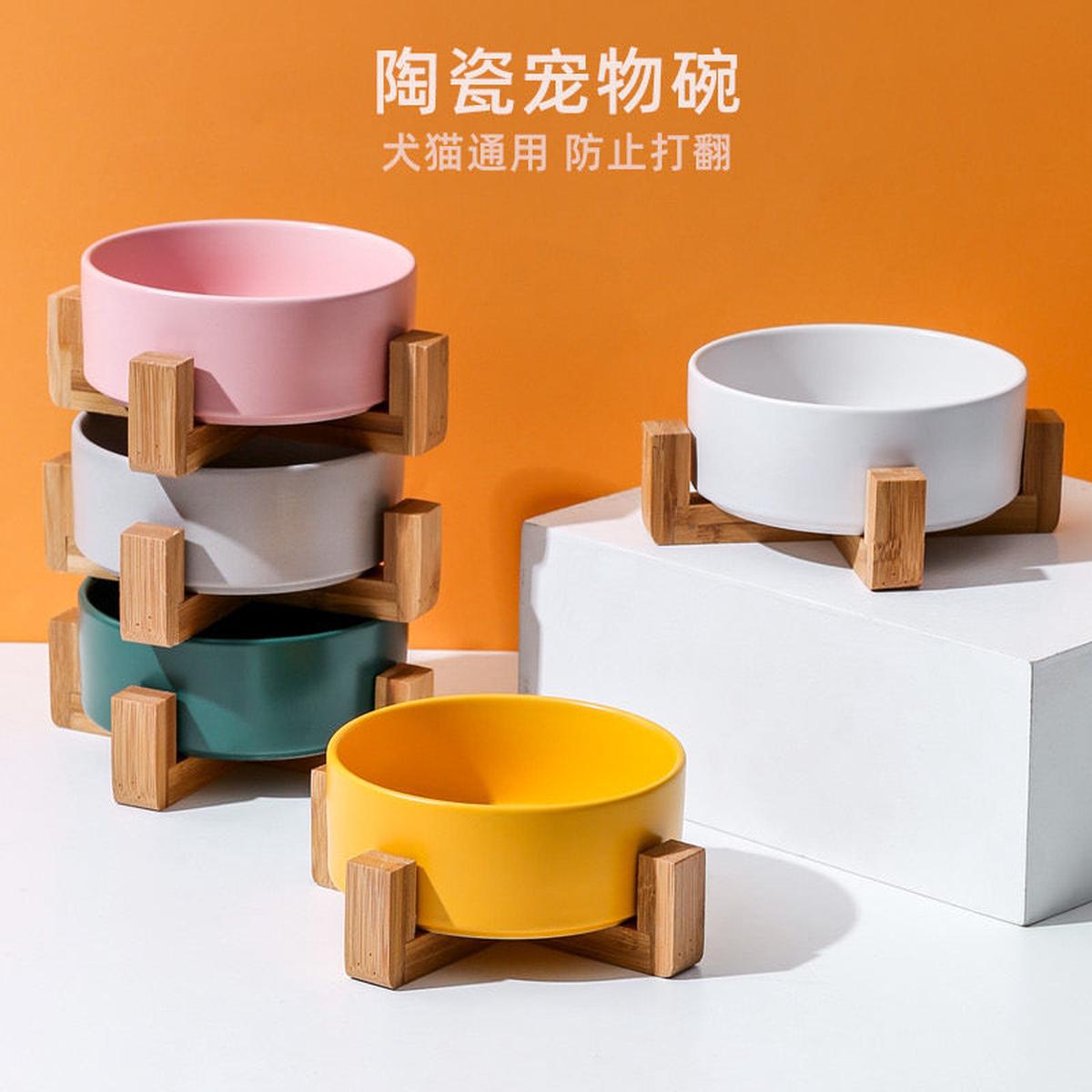 Ceramics Bowl with Bamboo Stand