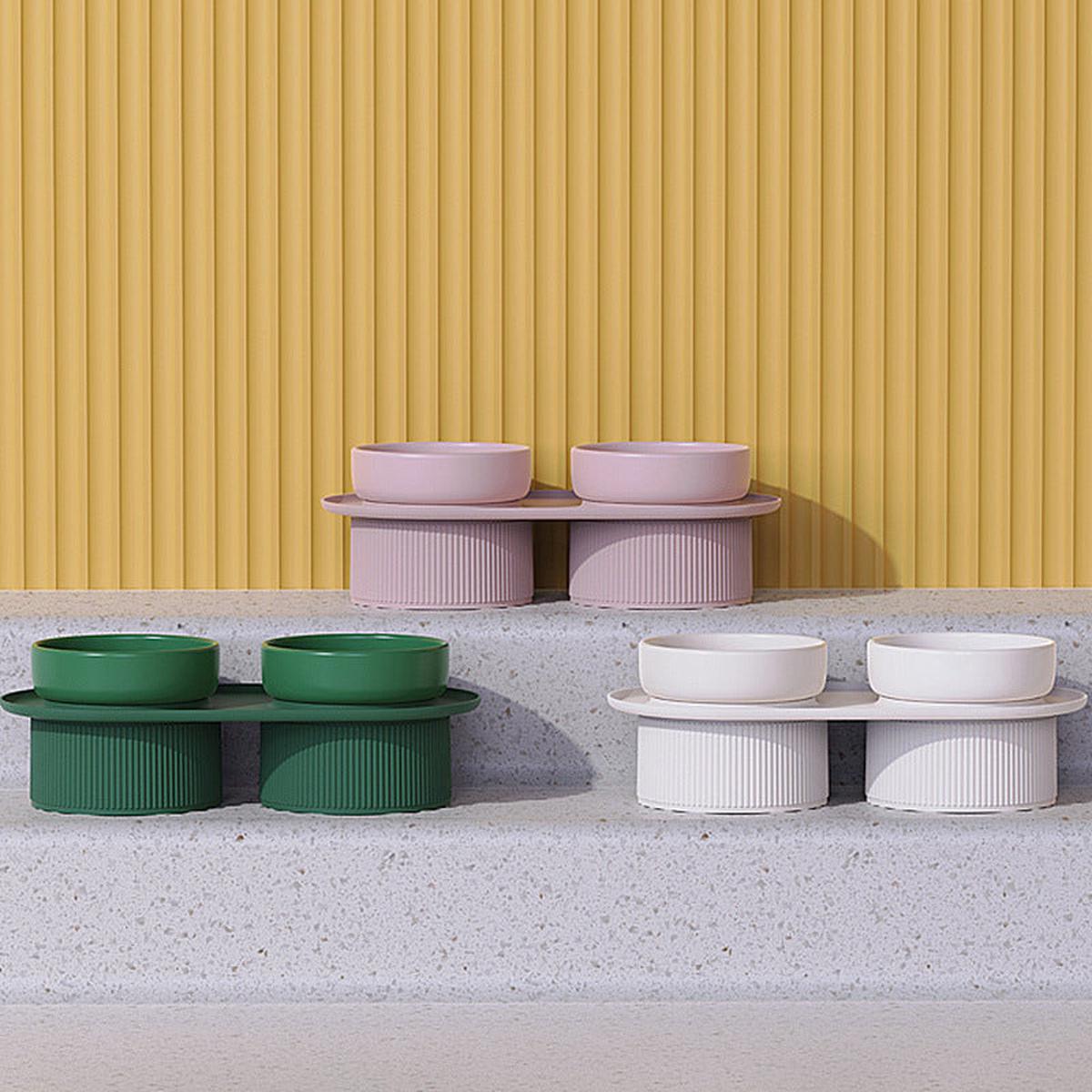 Architectural Style Elevated Cat Bowl