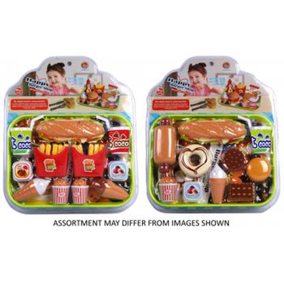 Happy Burger Shop Play Food on Tray - Assorted