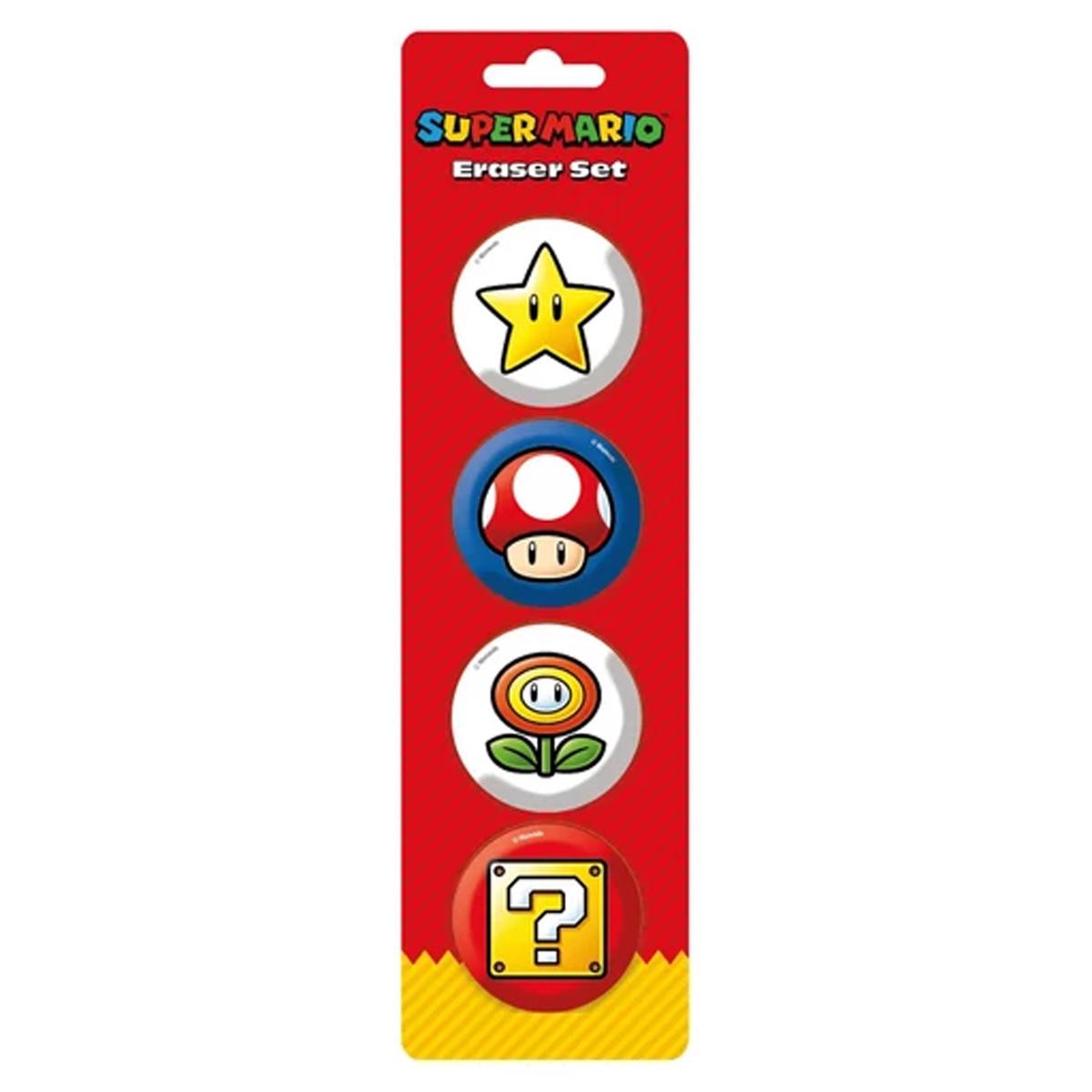 Super Mario Essential Erasers  4 Pack