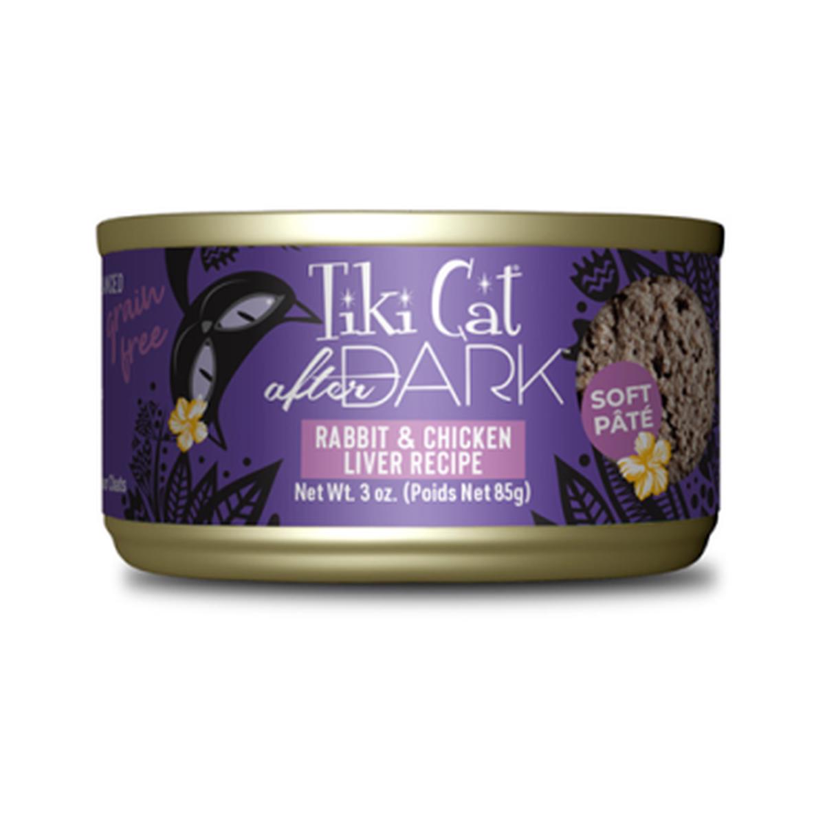TIKI CAT AFTER DARK PT RABBIT & CHICKEN LIVER RECIPE WET CAT FOOD 3 OZ