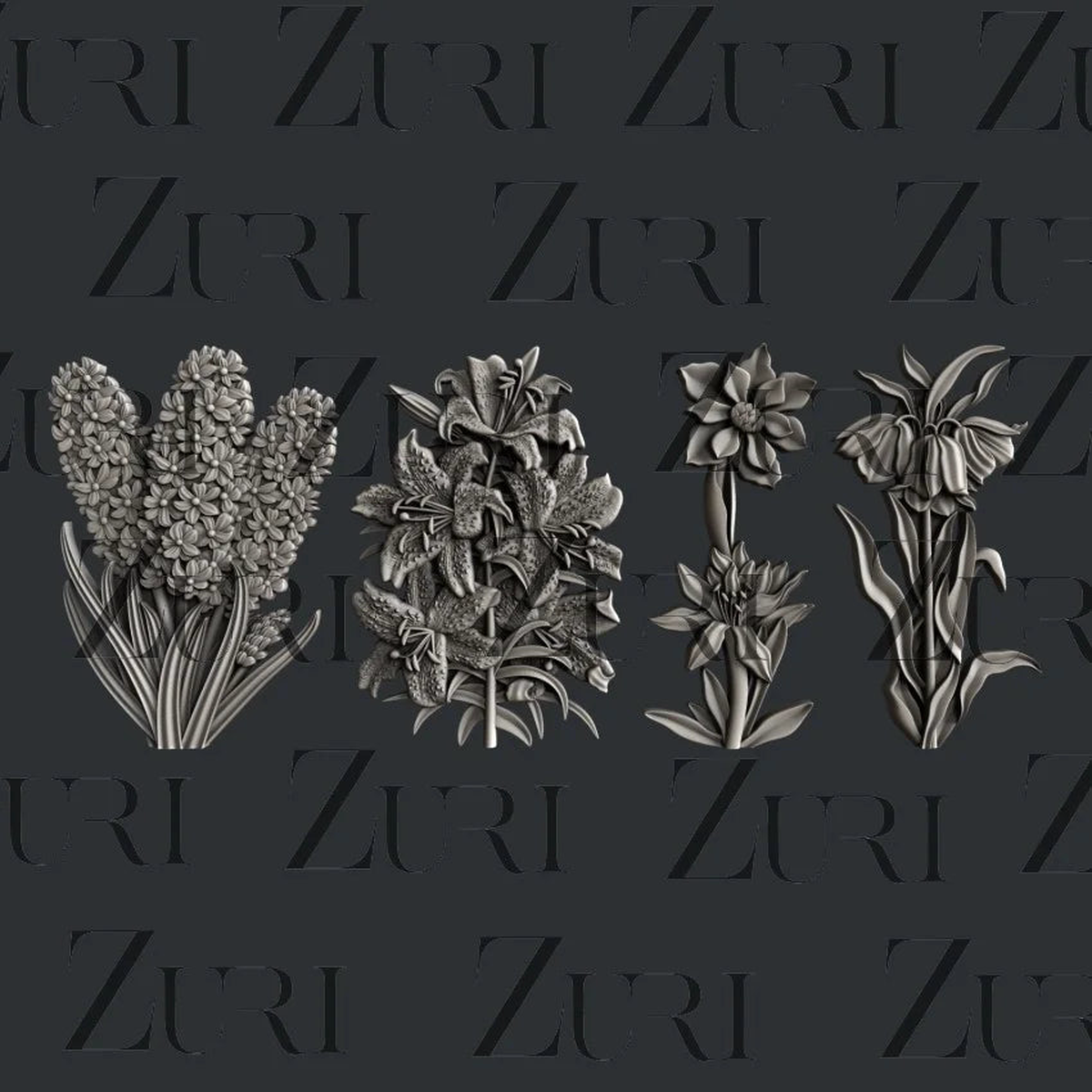 Zuri Designs Flower Blooms Set 2