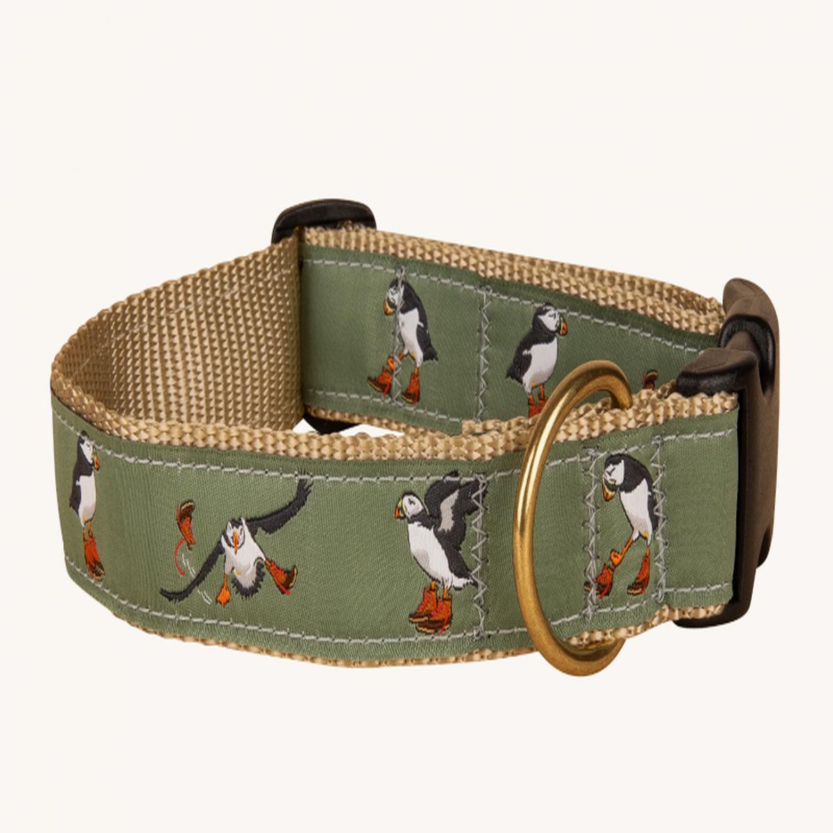 Belted Cow D Collar Puffins XL 1.25"