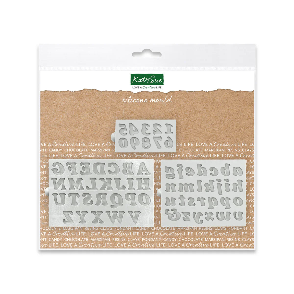 Basic Italics Alphabet and Numbers Silicone Mould Set of 3