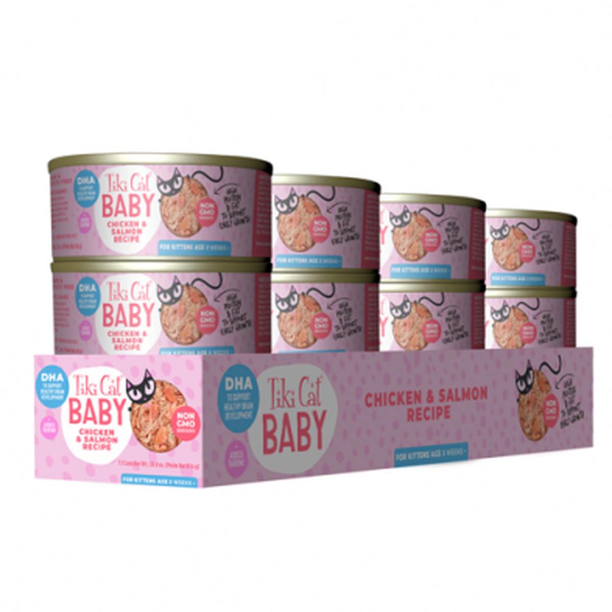 TIKI CAT BABY KITTEN WHOLE FOODS WITH CHICKEN & SALMON RECIPE WET KITTEN FOOD 2.4 OZ