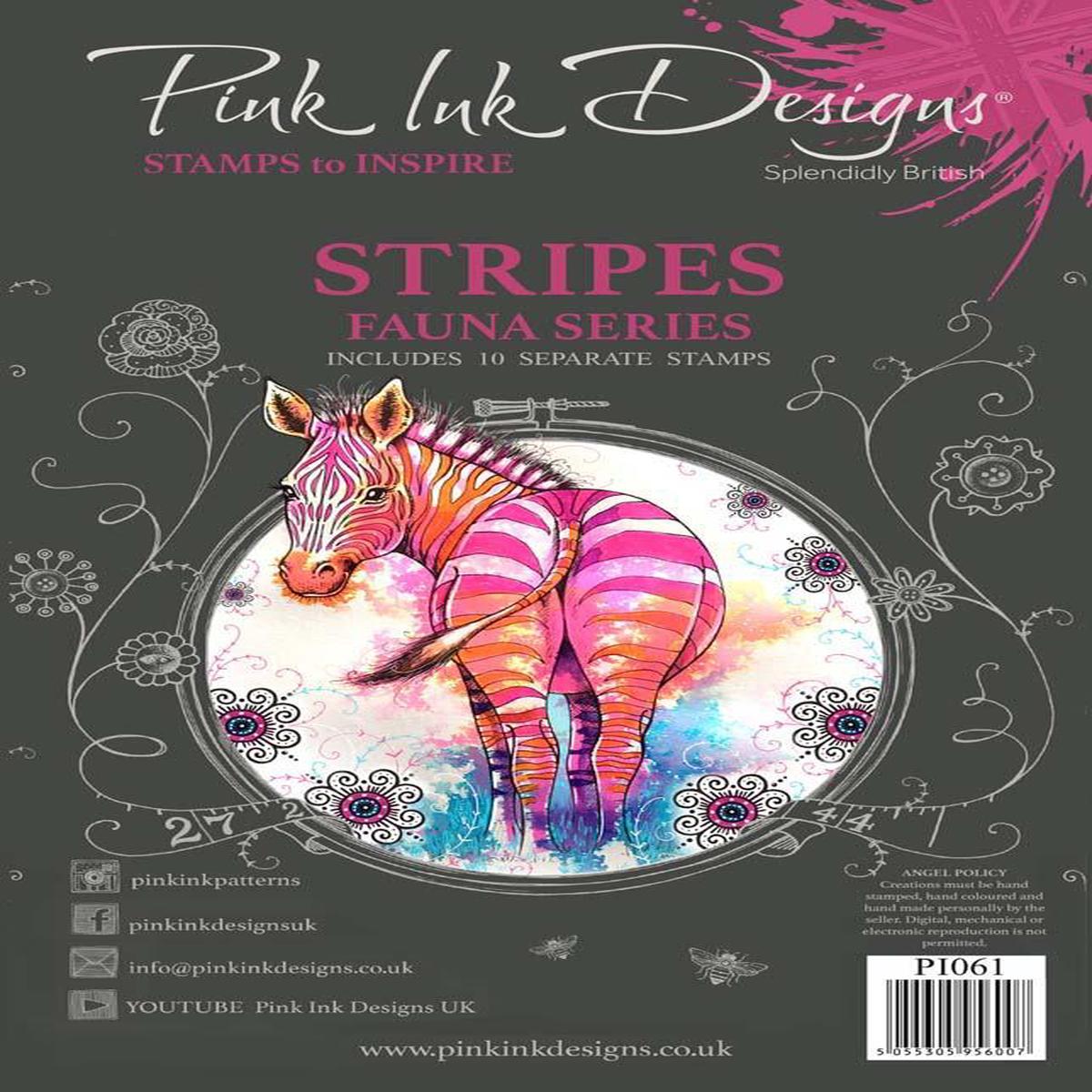 Pink Ink Designs Stripes A5 Clear Stamp