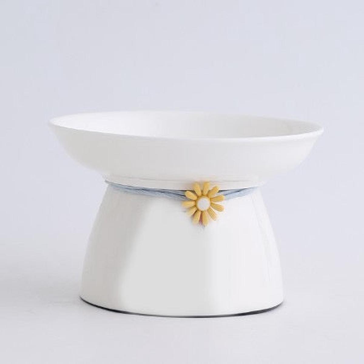 Cat Bowl with Daisy Tie