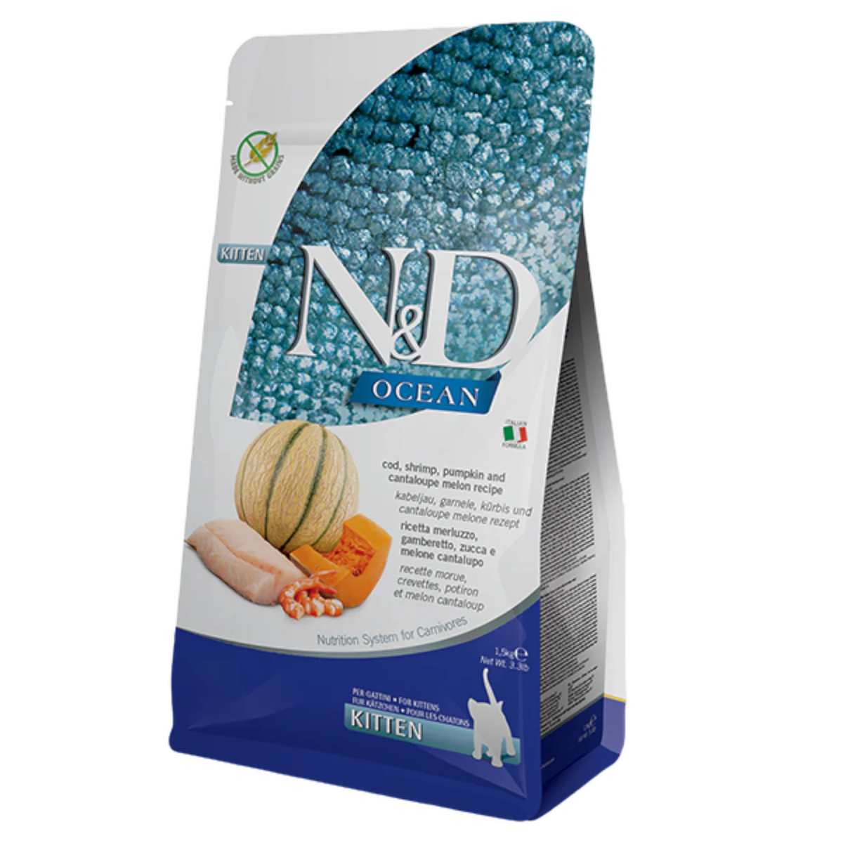 Farmina Ocean Cod Shrimp Pumpkin Cantaloupe Kitten Cat 5kg