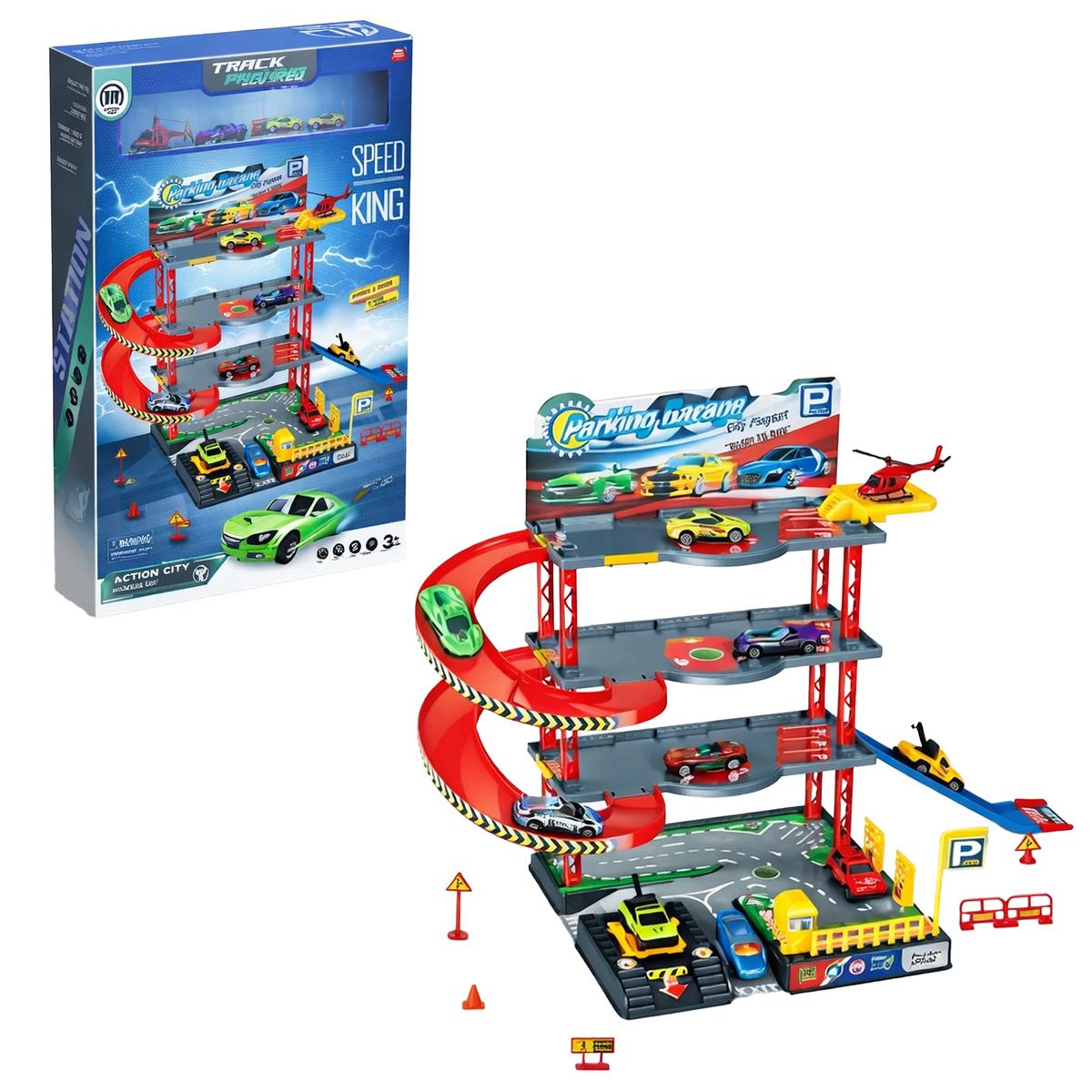 Parking Garage Playset  4 Levels with Vehicles