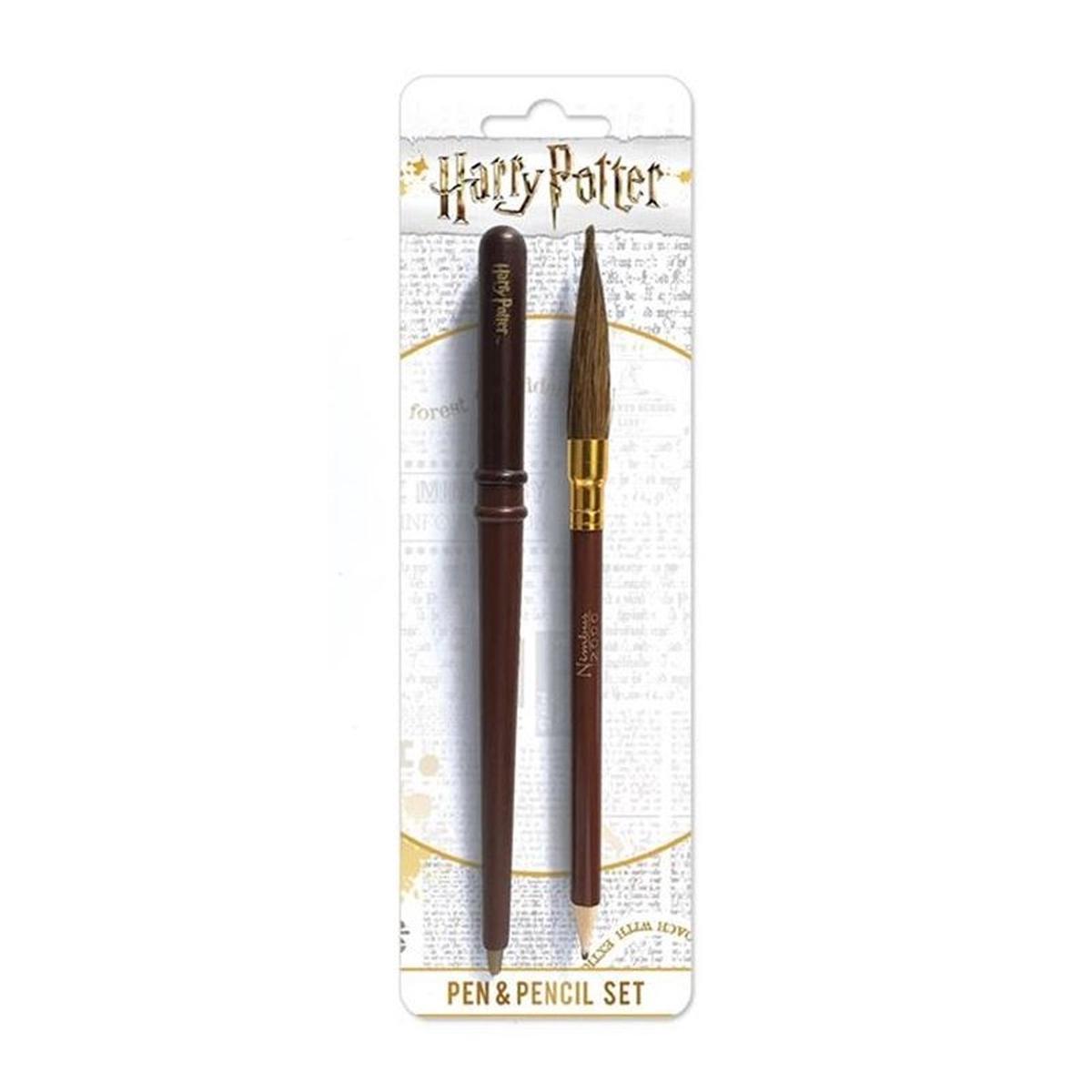 Harry Potter Wand and Broom Pen & Pencil Set
