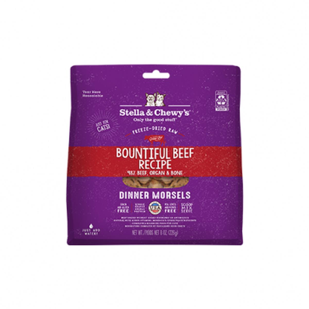 STELLA & CHEWY'S BOUNTIFUL BEEF FREEZE-DRIED RAW DINNER MORSELS FOR CATS 8OZ