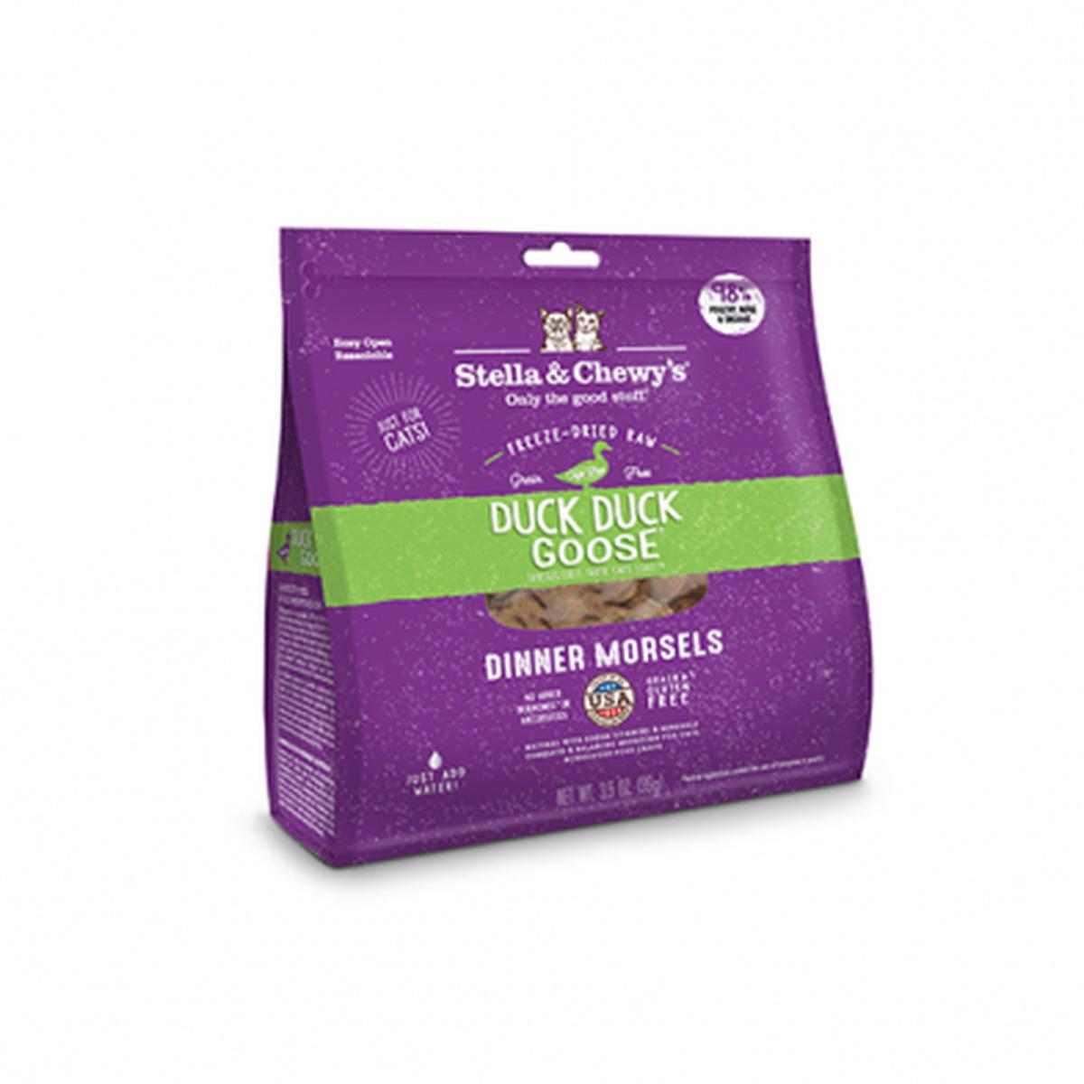 STELLA & CHEWY'S DUCK, DUCK GOOSE FREEZE-DRIED RAW DINNER MORSELS CAT FOOD 3.5 OZ