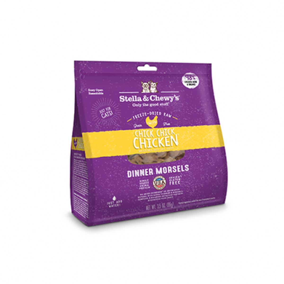 STELLA & CHEWY'S CHICK, CHICK CHICKEN FREEZE-DRIED RAW DINNER MORSELS CAT FOOD 3.5 OZ