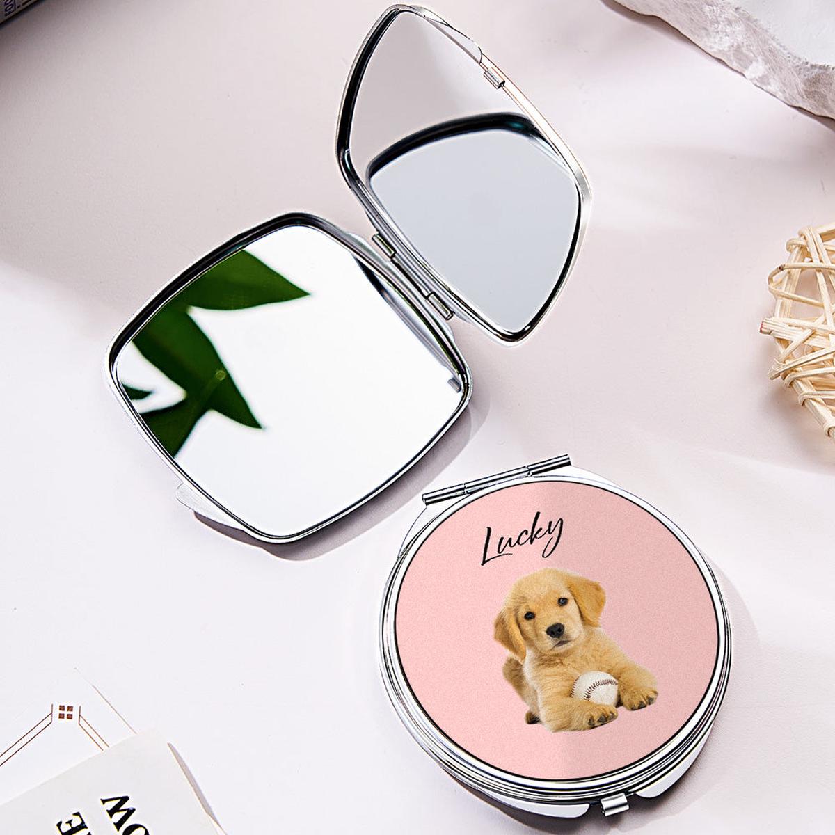 Personalized Dog Portrait Compact Mirror