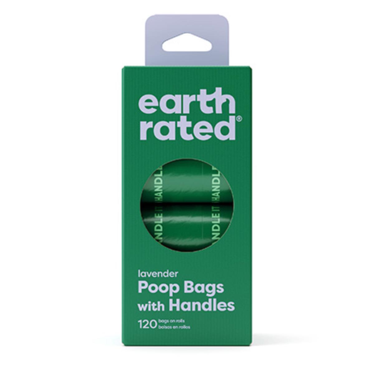 EARTH RATED EASY-TIE HANDLE POOP BAGS ON REFILL ROLLS LAVENDER SCENTED (120CT)