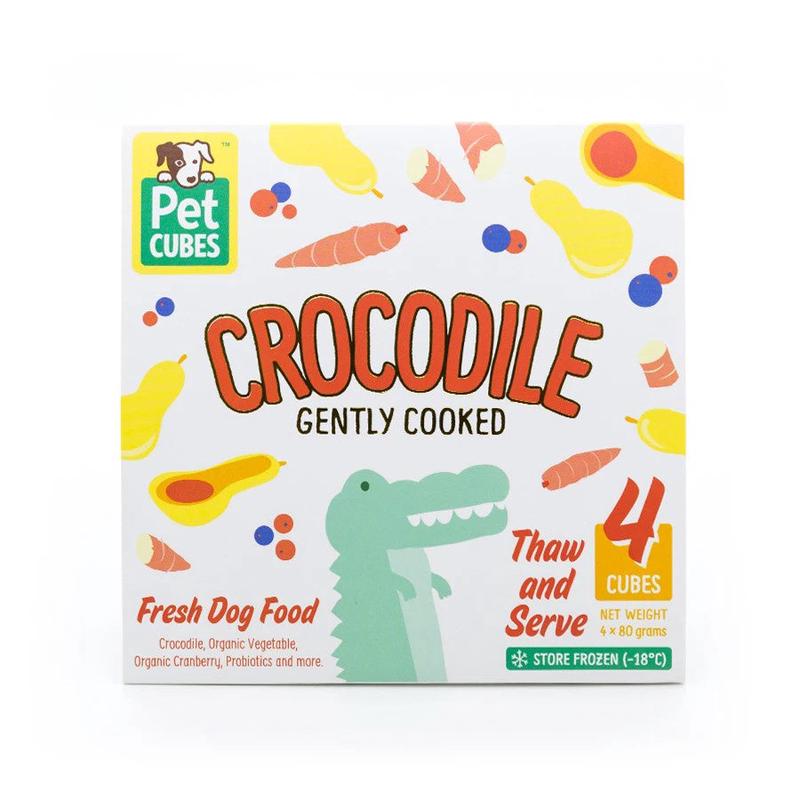 *FROZEN* PetCubes Dog Gently Cooked Premium Crocodile 2.24kg (7 x 320g)