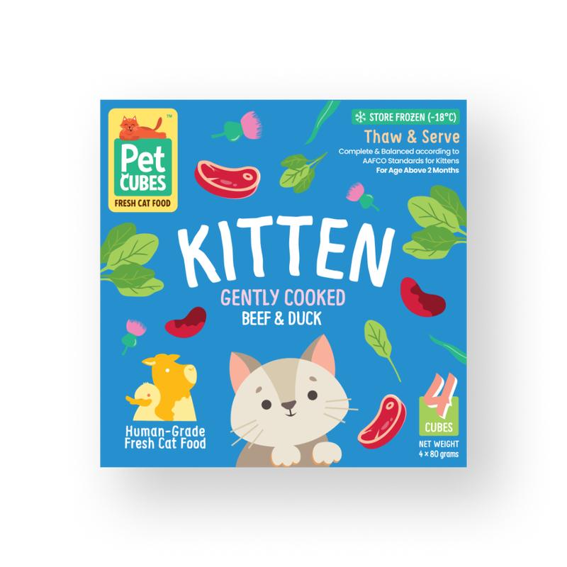 *FROZEN* PetCubes Kitten Gently Cooked Beef & Duck 320g