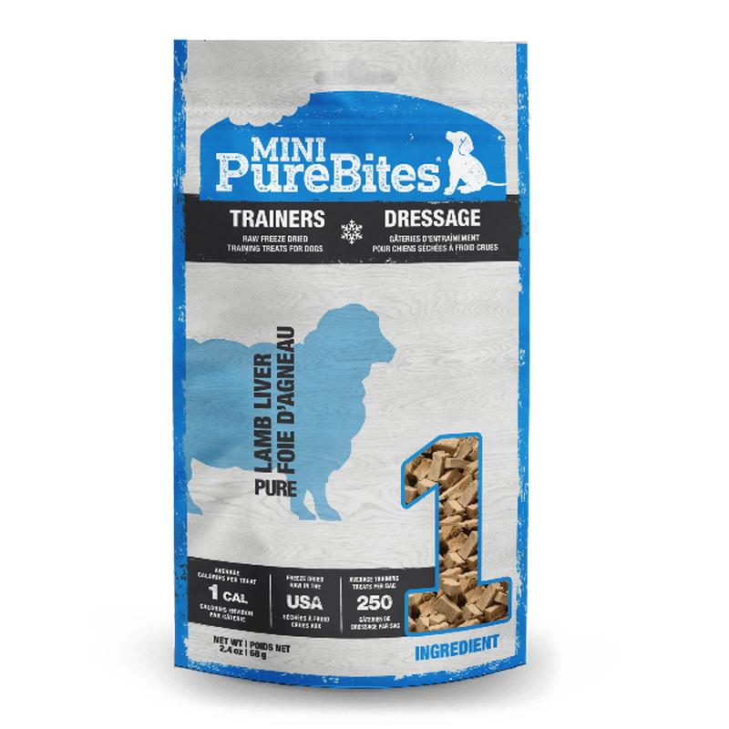 PureBites Freeze Dried Mini Training Lamb Liver Dog Treats, 68g