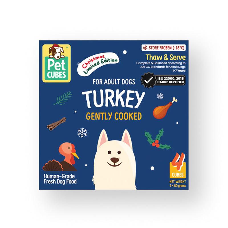 *FROZEN* PetCubes Dog Gently Cooked Festive Turkey 320g