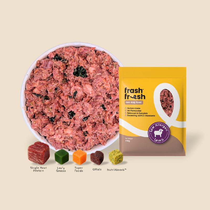 *FROZEN* Frashfresh Raw Dog Food Low-Allergen Lamb 2.25kg (15 x 150g)