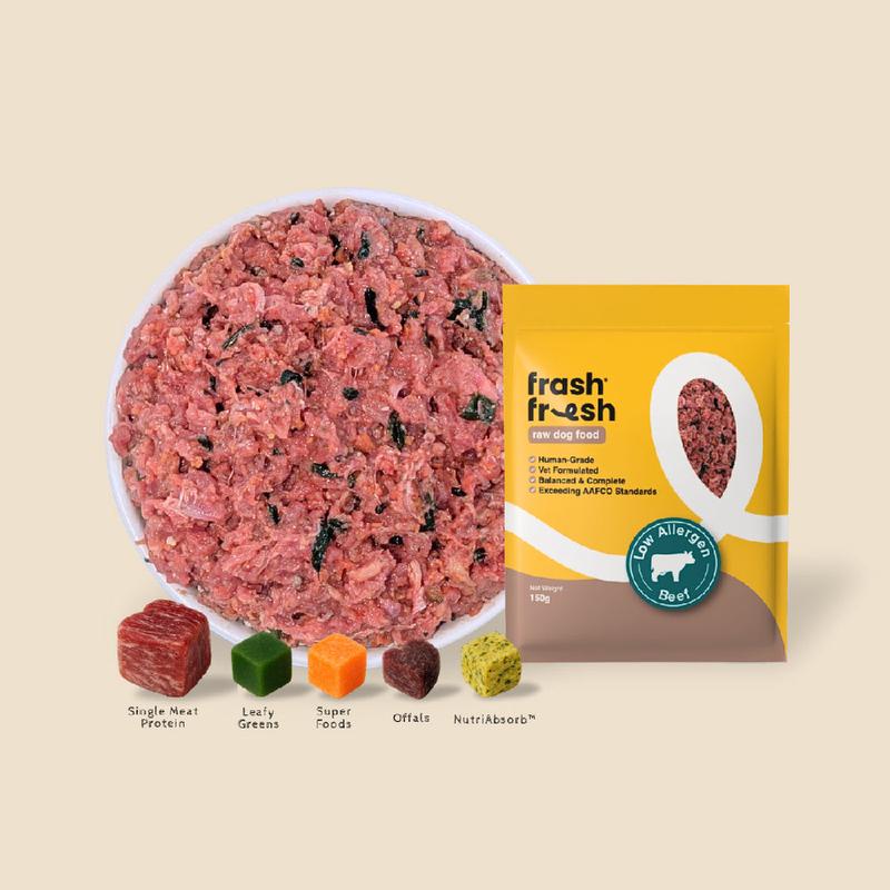 *FROZEN* Frashfresh Raw Dog Food Low-Allergen Beef 2.25kg (15 x 150g)