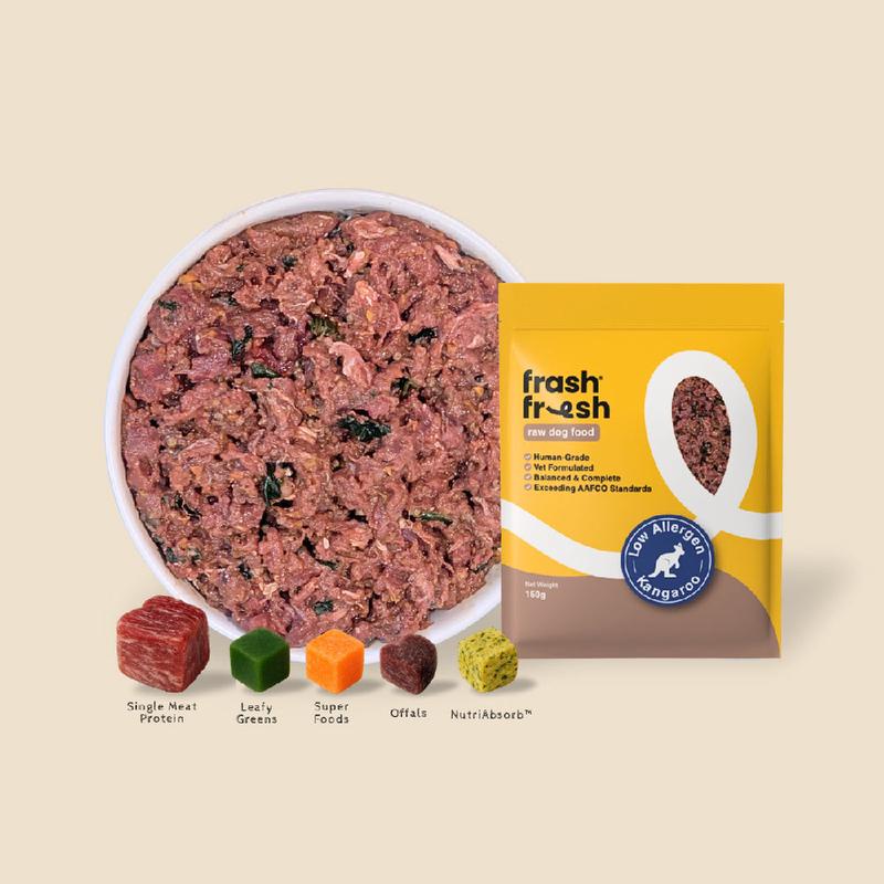 *FROZEN* Frashfresh Raw Dog Food Low-Allergen Kangaroo 2.25kg (15 x 150g)