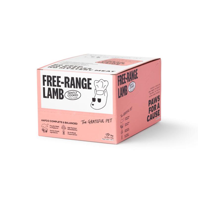 *FROZEN* The Grateful Pet Dog Gently Cooked Free-Range Lamb 2kg (125g x 16)