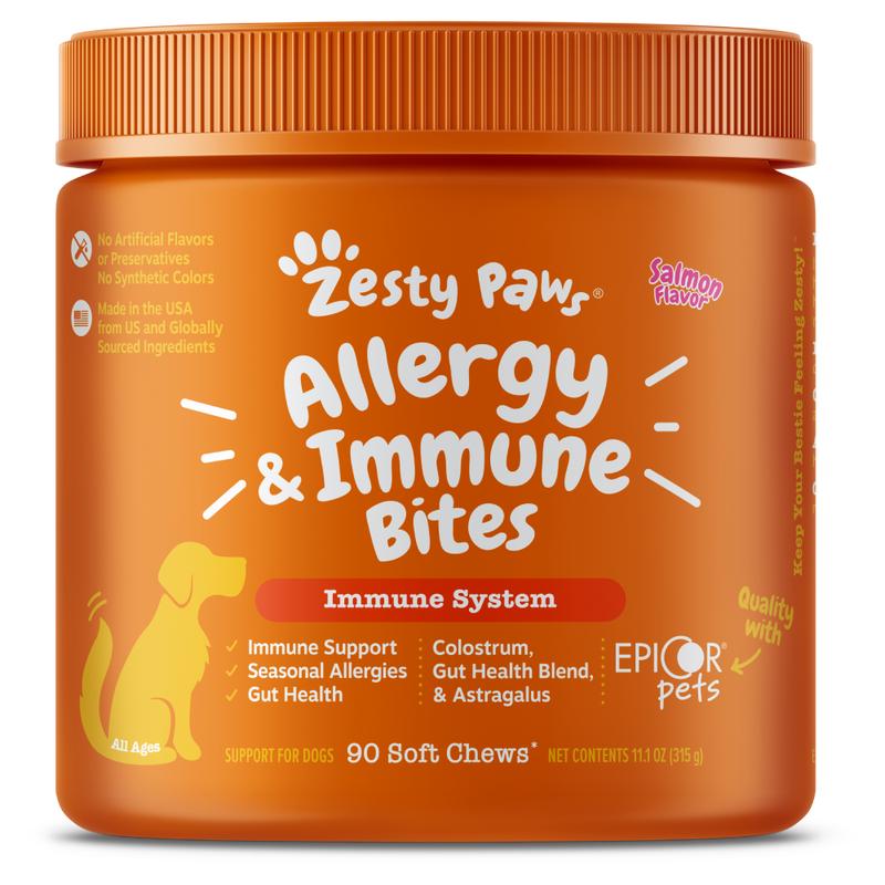 Zesty Paws Dog Allergy & Immune Bites Immune System Salmon 90soft chews