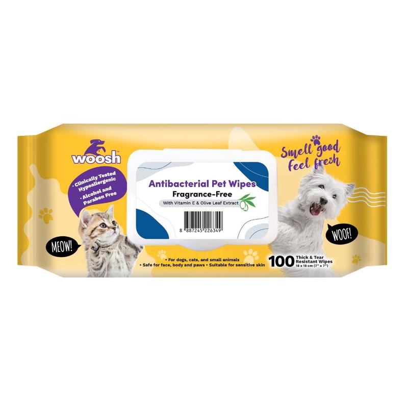 *DONATION TO LOVE KUCHING PROJECT* Woosh Pet Wipes Antibacterial - Fragrance-Free 100sheets