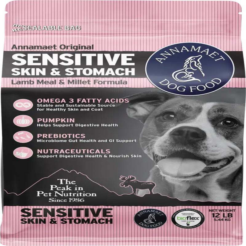 Annamaet Sensitive Skin and Stomach Dry Dog food Lamb and Millet Formula 5lb