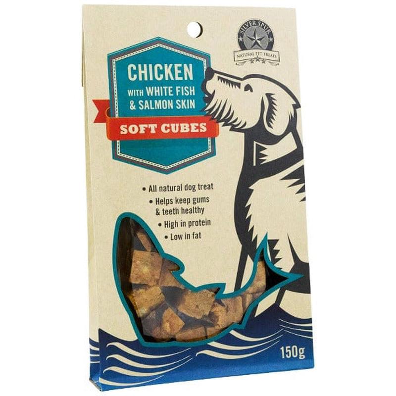 Silver Spur Chicken, White Fish & Salmon Soft Cubes