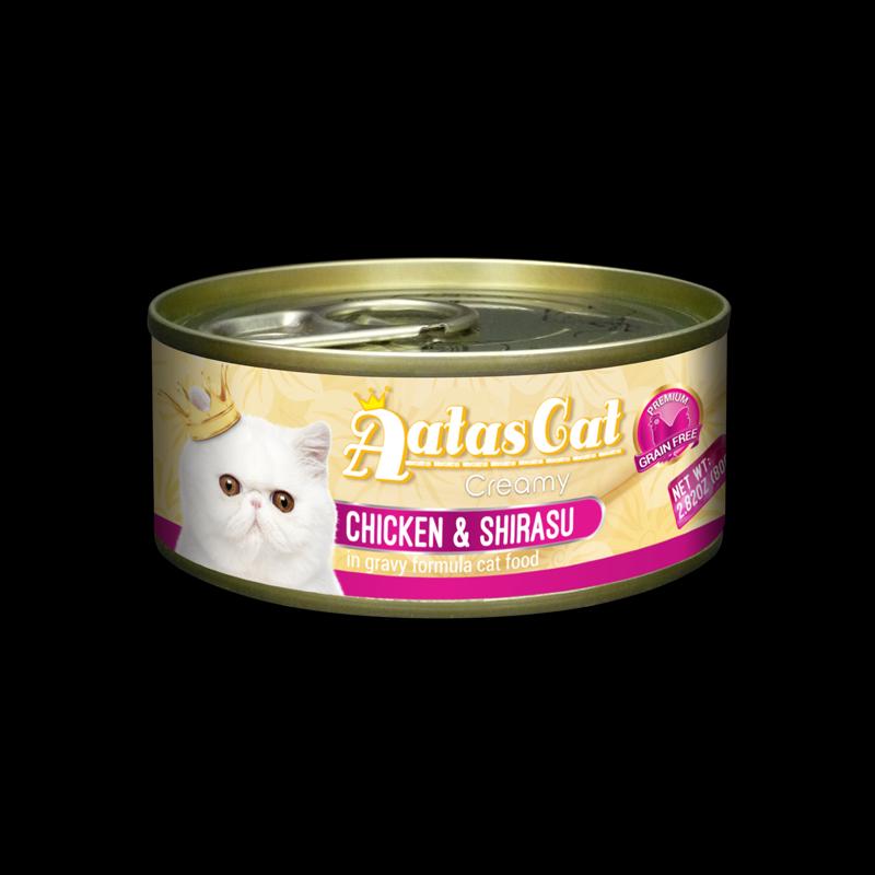 Aatas Cat Creamy Chicken & Shirasu in Gravy 80g