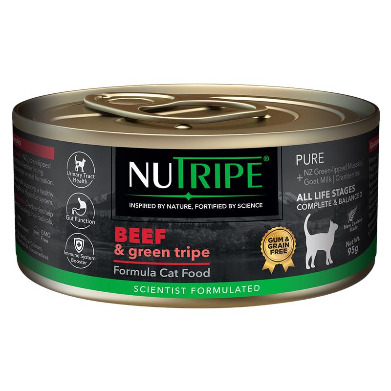 *DONATION TO LOVE KUCHING PROJECT* Nutripe Cat Gum & Grain Free Pure Beef & Green Tripe 95g x 24cans