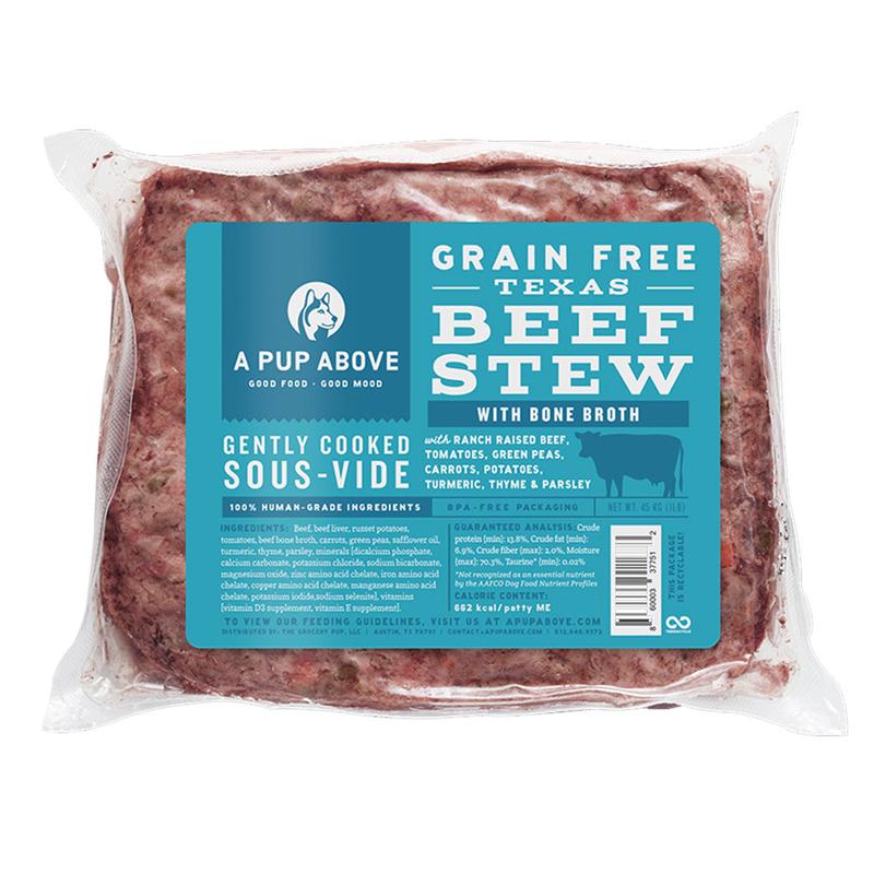 A Pup Above Gently Cooked Grain Free Texas Beef Stew w/ Bone Broth Frozen Dog Food 1lb