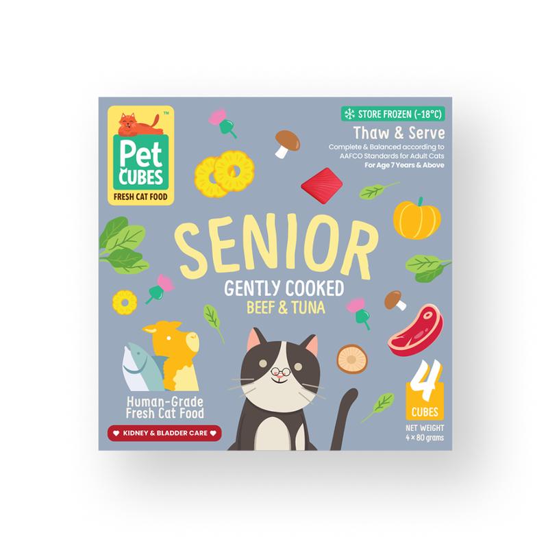 *FROZEN* PetCubes Cat Senior Gently Cooked Beef & Tuna 320g