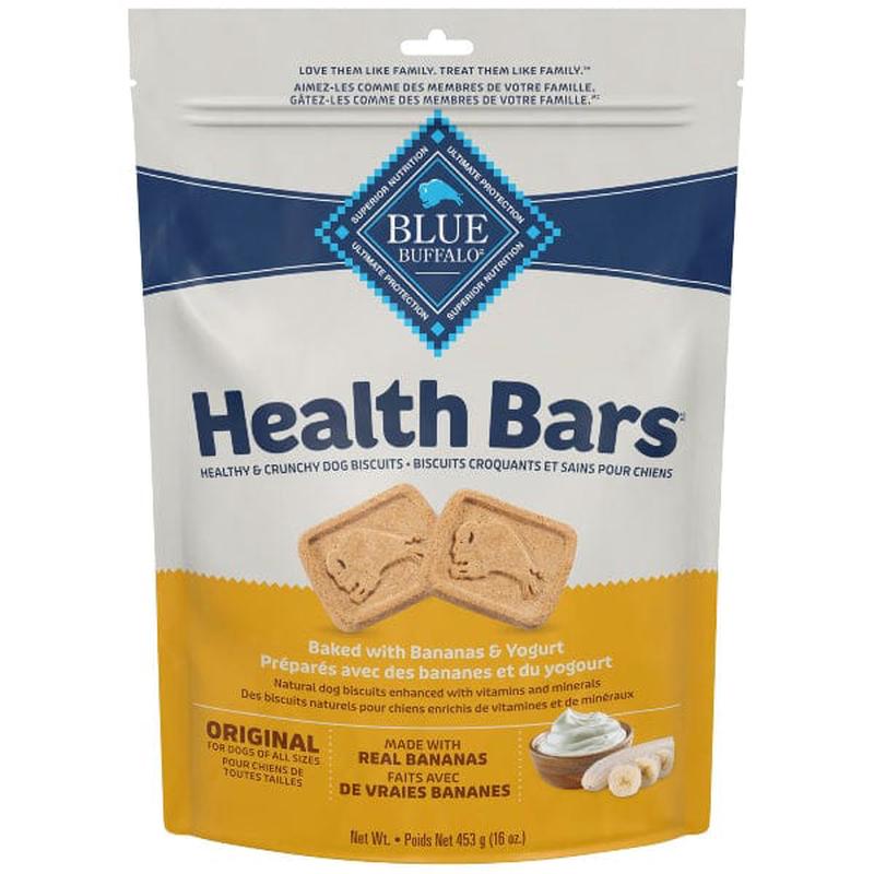 BLUE Health Bars Natural Crunchy Dog Treats Biscuits; Banana & Yogurt, 16oz