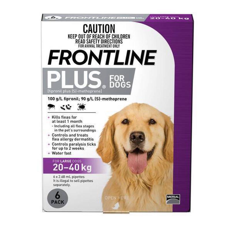 *DONATION TO ACTION FOR SINGAPORE DOGS* Frontline Plus Spot-On for Dogs 20-40kg - 6pcs