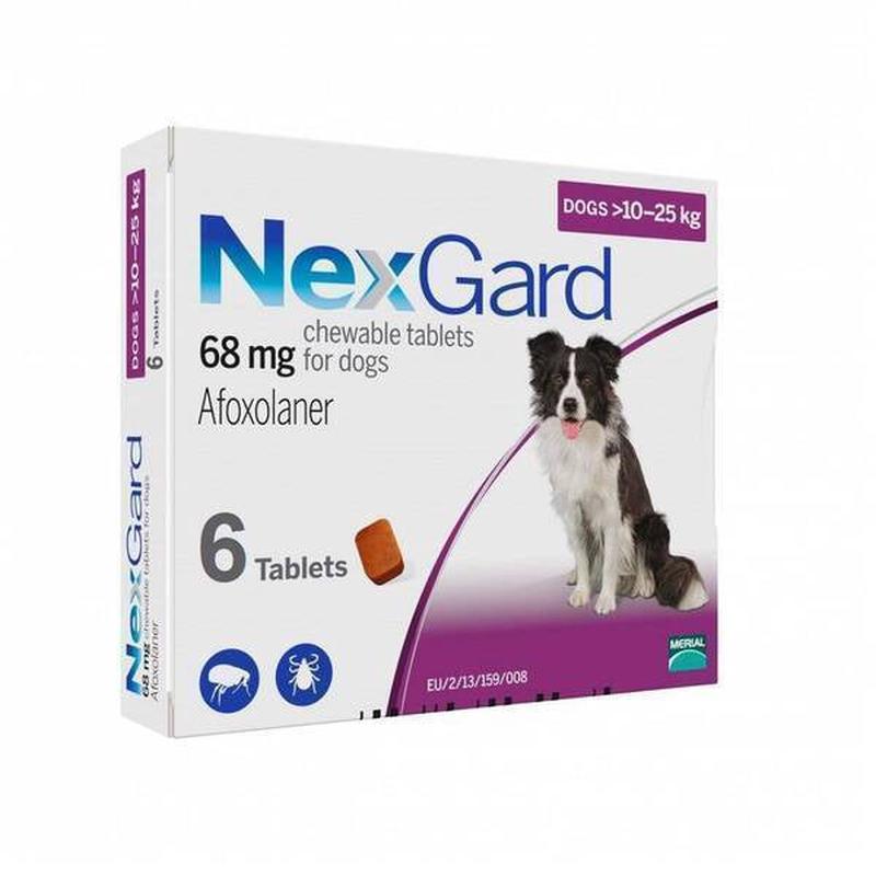*DONATION TO ACTION FOR SINGAPORE DOGS* Nexgard Afoxolaner Chewable Tablets for Dogs 10-25kg 6cts